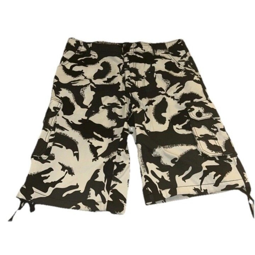 Vintage Interstate Cargo Shorts Size 34 City Camo Baggy Y2K Streetwear 90s